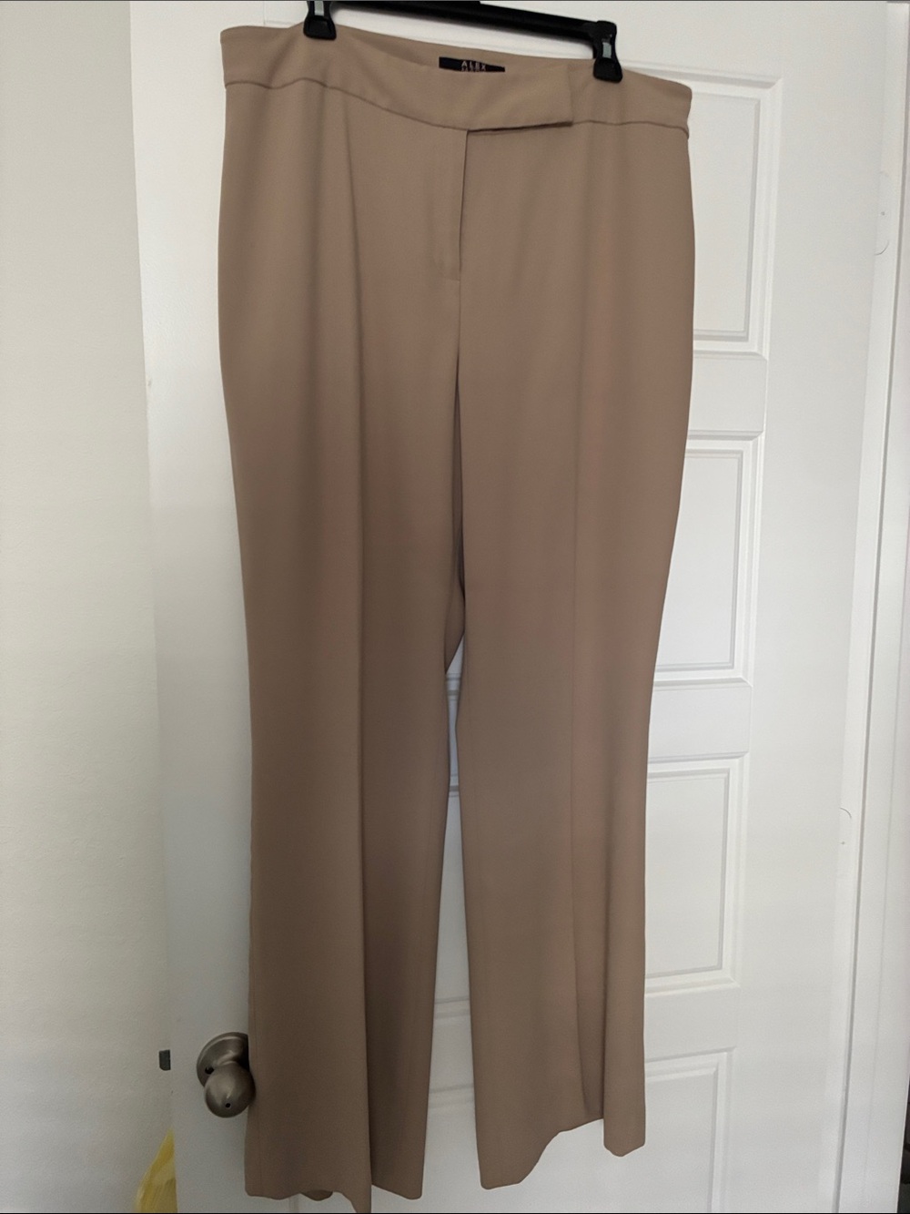 Alex Marie Wide-Leg Dress Trousers in Taupe
